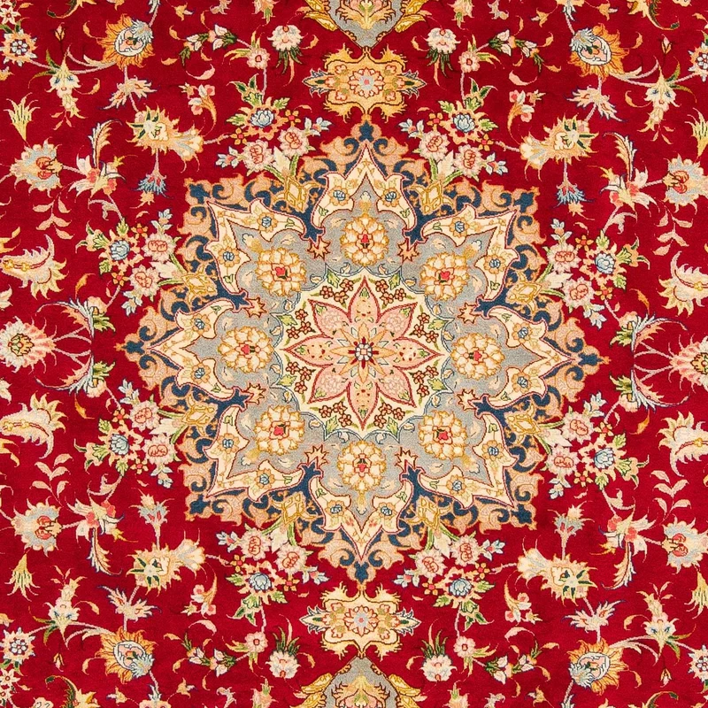 Täbriz - 50 Raj Teppich 205x300cm - Perserteppich - dunkelrot