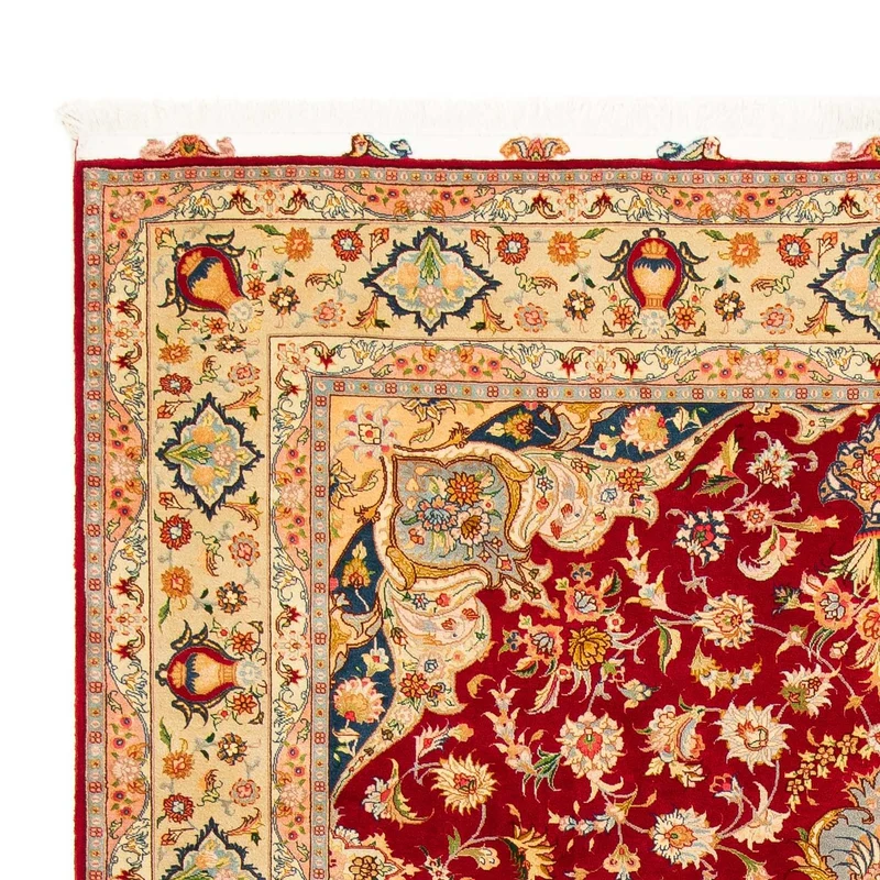 Täbriz - 50 Raj Teppich 205x300cm - Perserteppich - dunkelrot