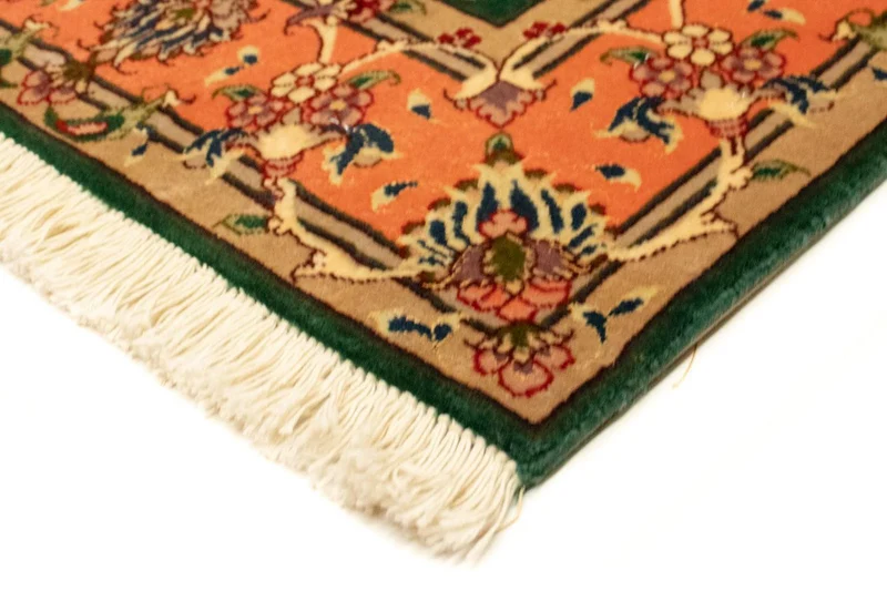 Täbriz - 50 Raj Teppich 100x148cm - Perserteppich - grün