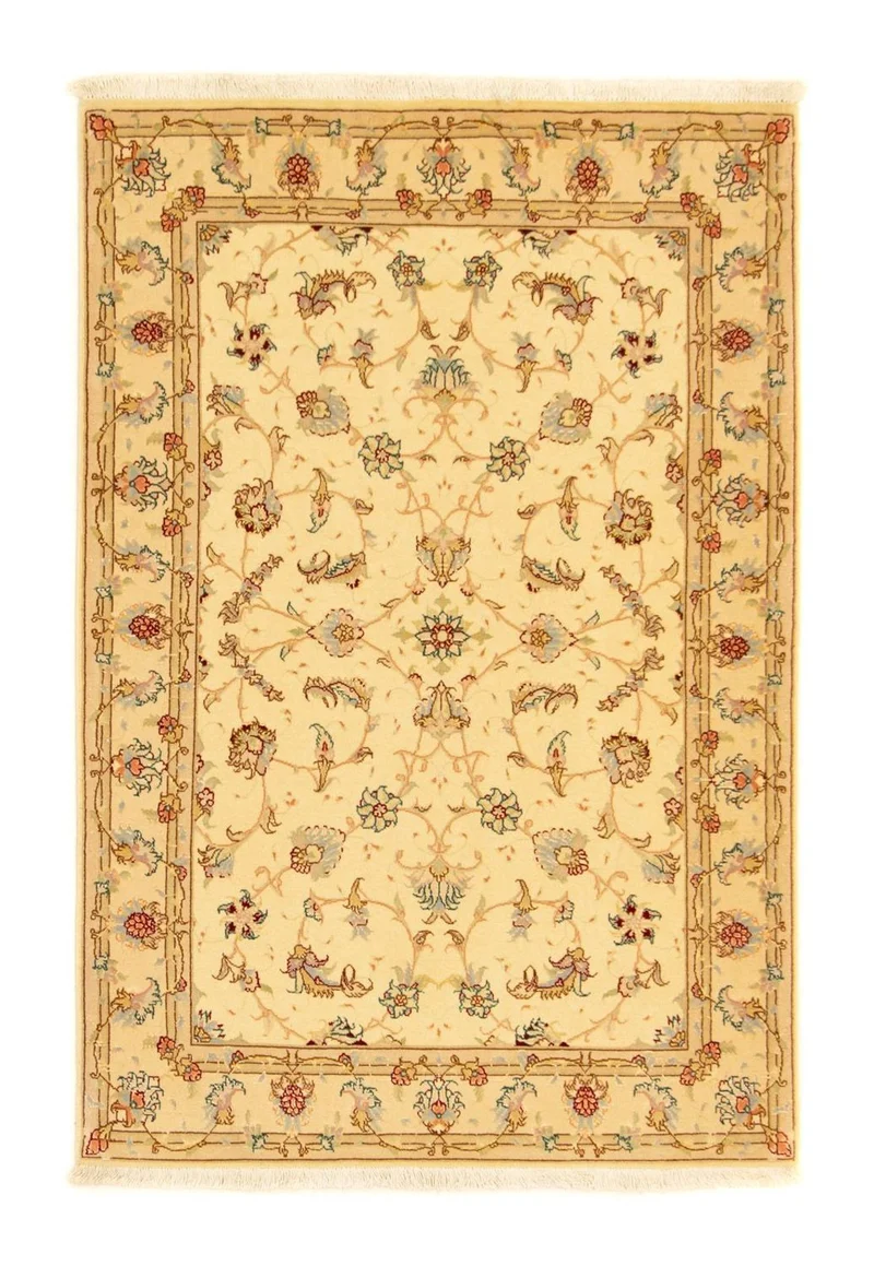 Täbriz - 50 Raj Teppich 100x149cm - Perserteppich - beige