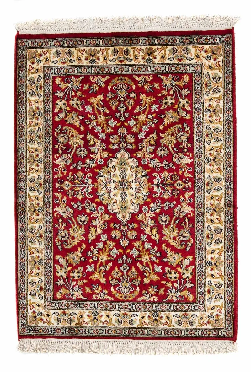 Kaschmar Teppich 62x89cm - Orientteppich - dunkelrot