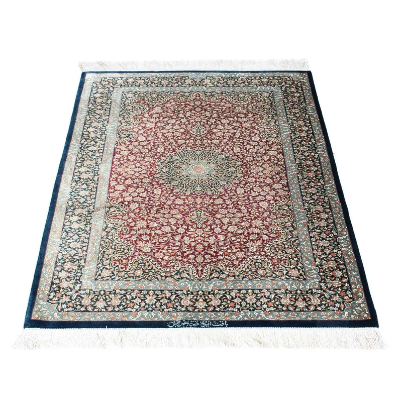 Ghom Teppich 78x116cm - Perserteppich - dunkelblau