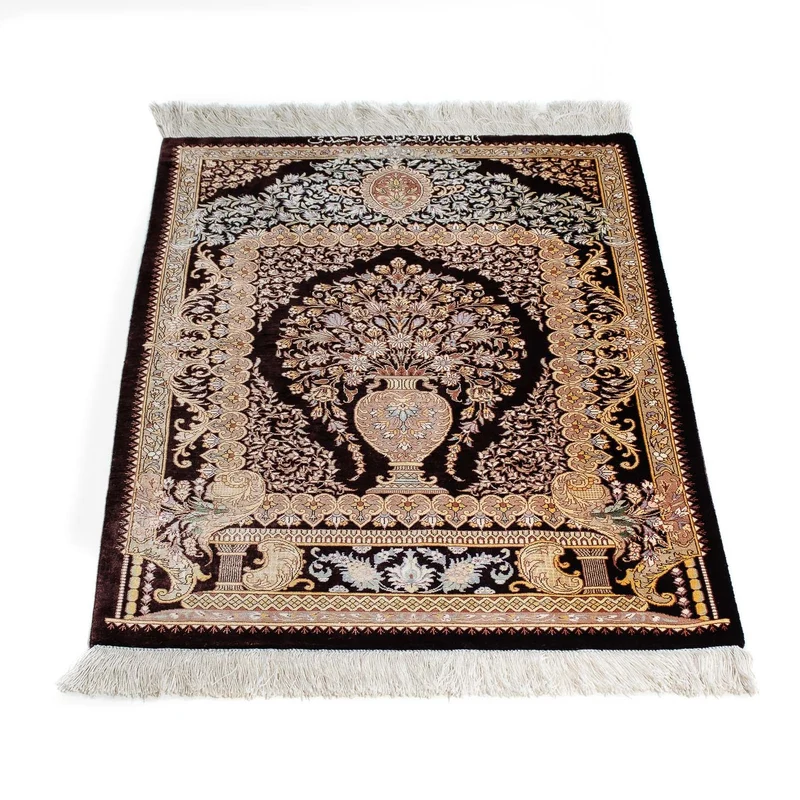 Ghom Teppich 61x90cm - Perserteppich - dunkelblau