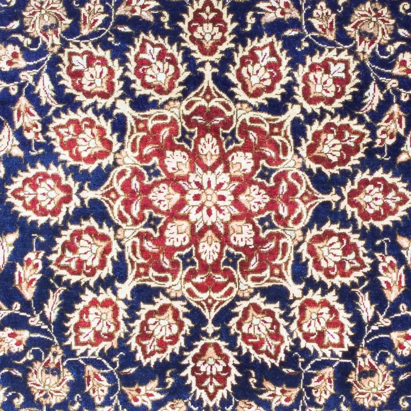 Ghom Teppich 78x117cm - Perserteppich - dunkelblau
