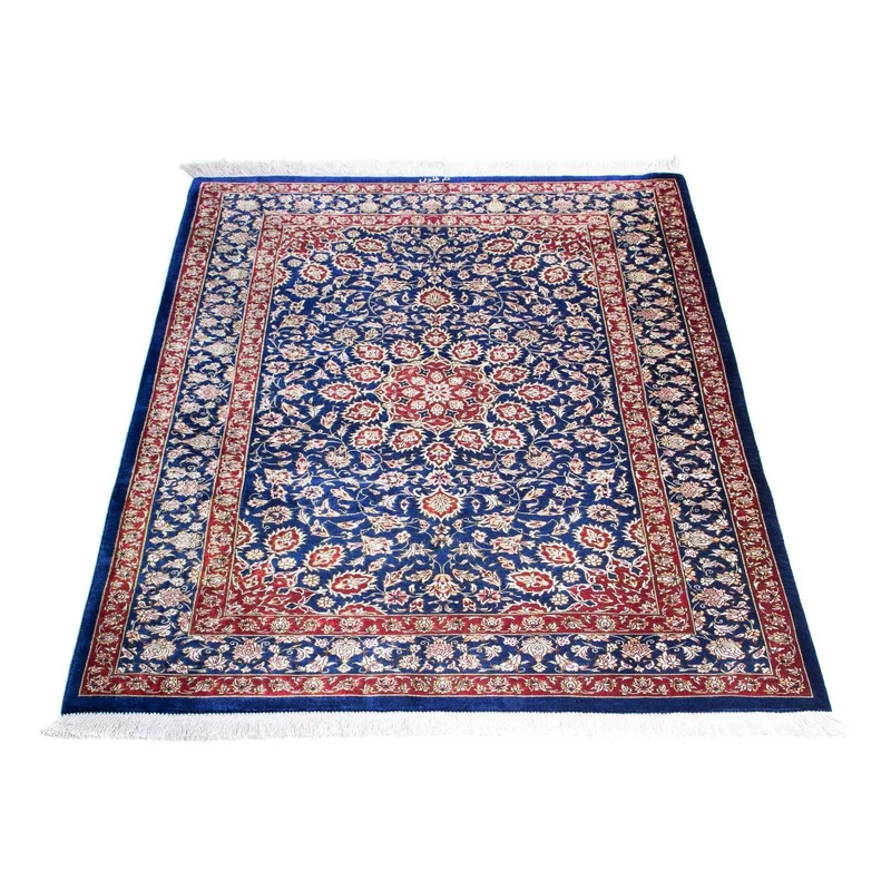 Ghom Teppich 78x117cm - Perserteppich - dunkelblau