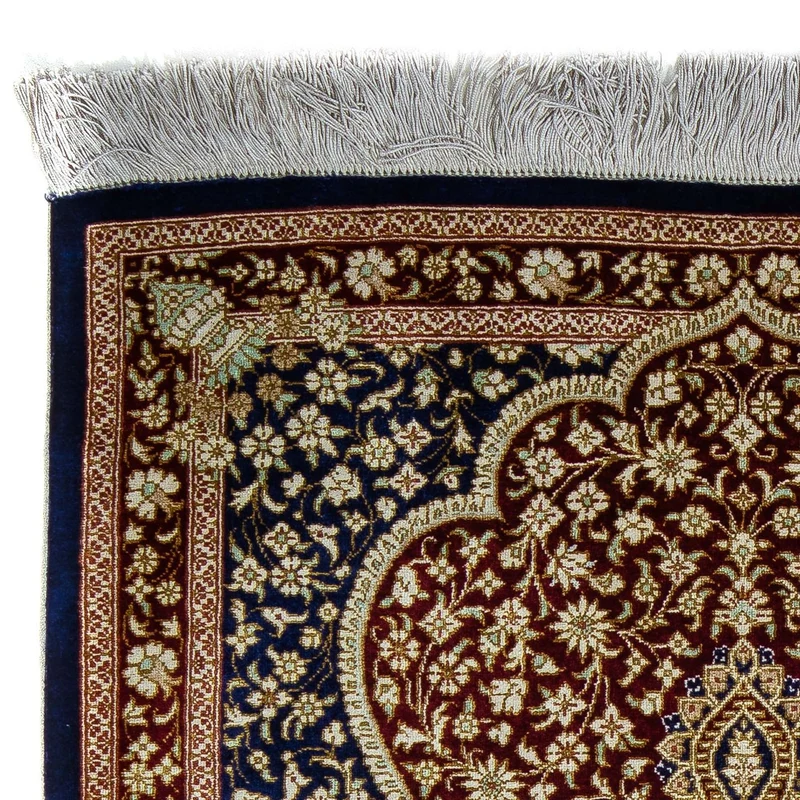 Ghom Teppich 60x93cm - Perserteppich - dunkelblau