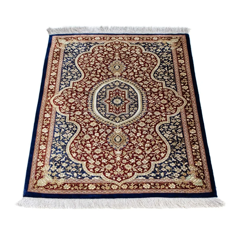 Ghom Teppich 60x93cm - Perserteppich - dunkelblau