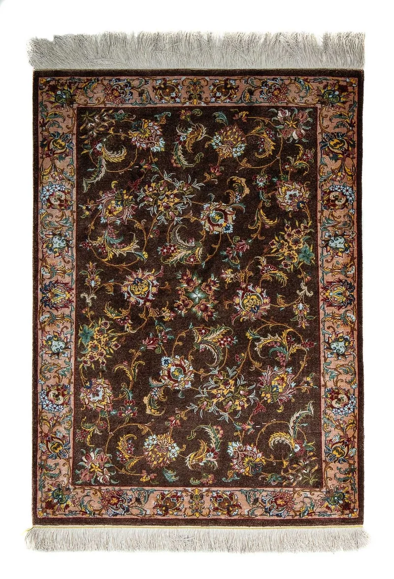 Ghom Teppich 60x86cm - Perserteppich - braun