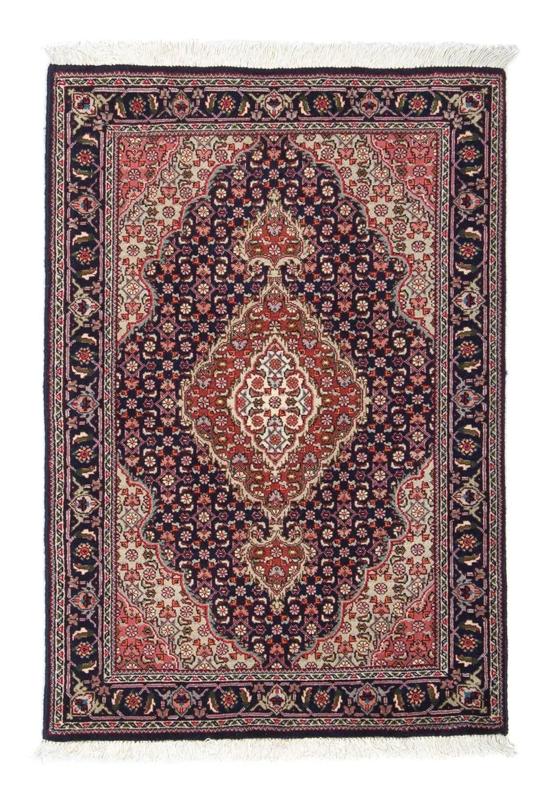 Täbriz - 50 Raj Teppich 63x90cm - Perserteppich - dunkelblau