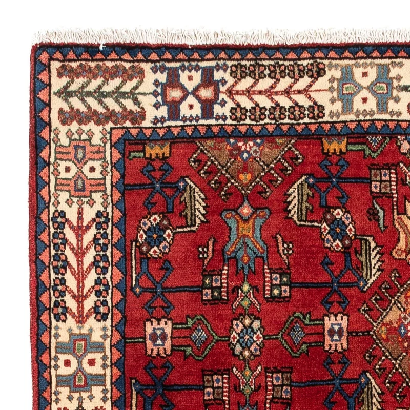 Hosseinabad Teppich 103x155cm - Perserteppich - dunkelrot