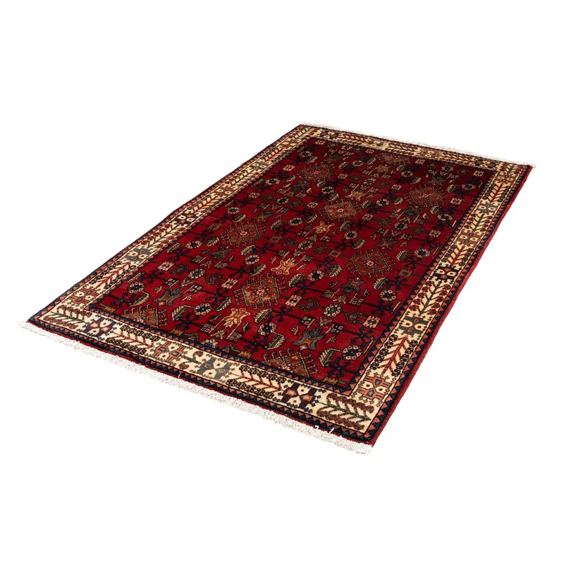 Hosseinabad Teppich 103x155cm - Perserteppich - dunkelrot