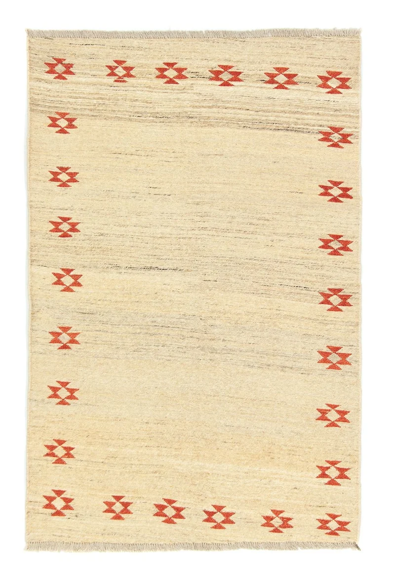 Gabbeh Persisch Teppich 112x173cm - Perserteppich Wollteppich - beige