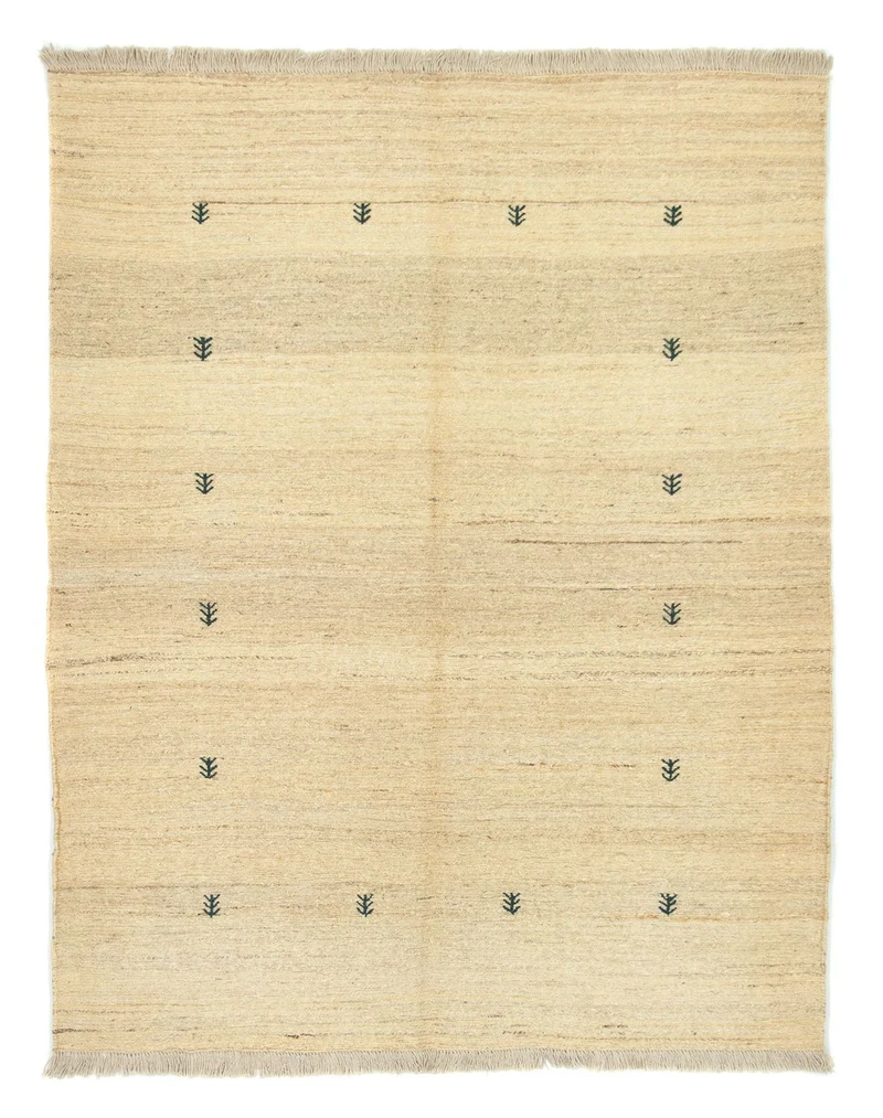 Gabbeh Persisch Teppich 150x192cm - Perserteppich Wollteppich - beige