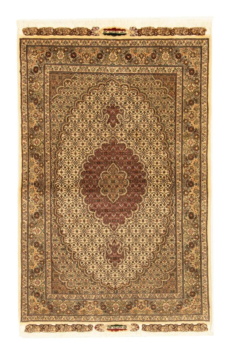 Täbriz - 50 Raj Teppich 100x157cm - Perserteppich - beige