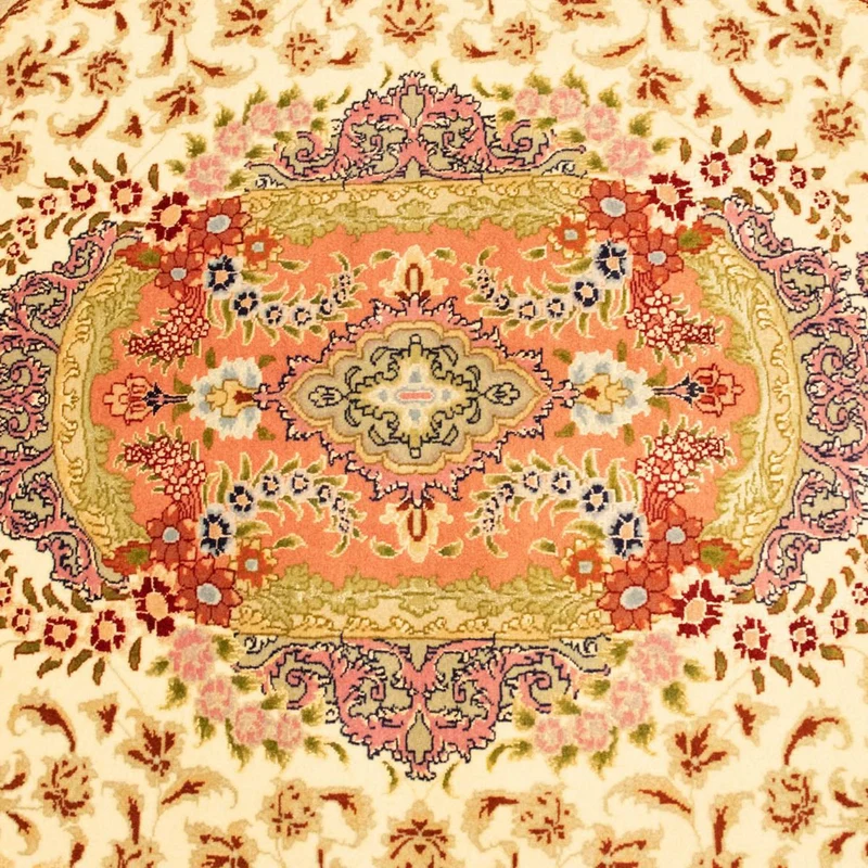 Täbriz - 50 Raj Teppich 101x150cm - Perserteppich - beige