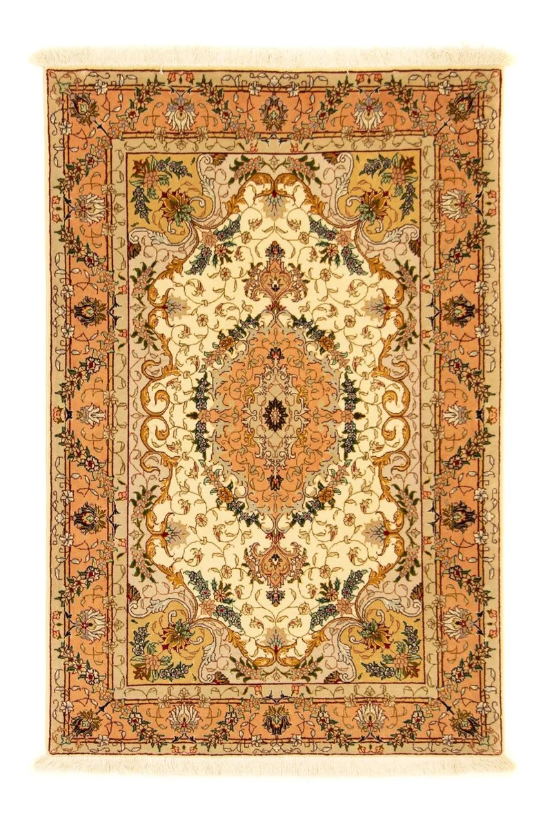 Täbriz - 50 Raj Teppich 100x151cm - Perserteppich - beige