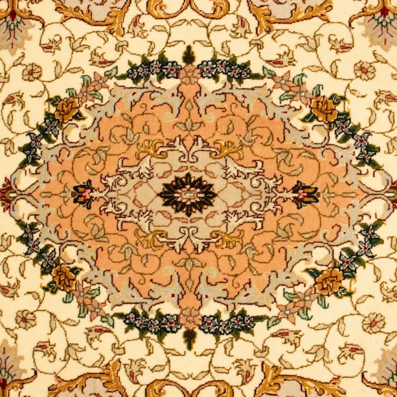 Täbriz - 50 Raj Teppich 100x151cm - Perserteppich - beige