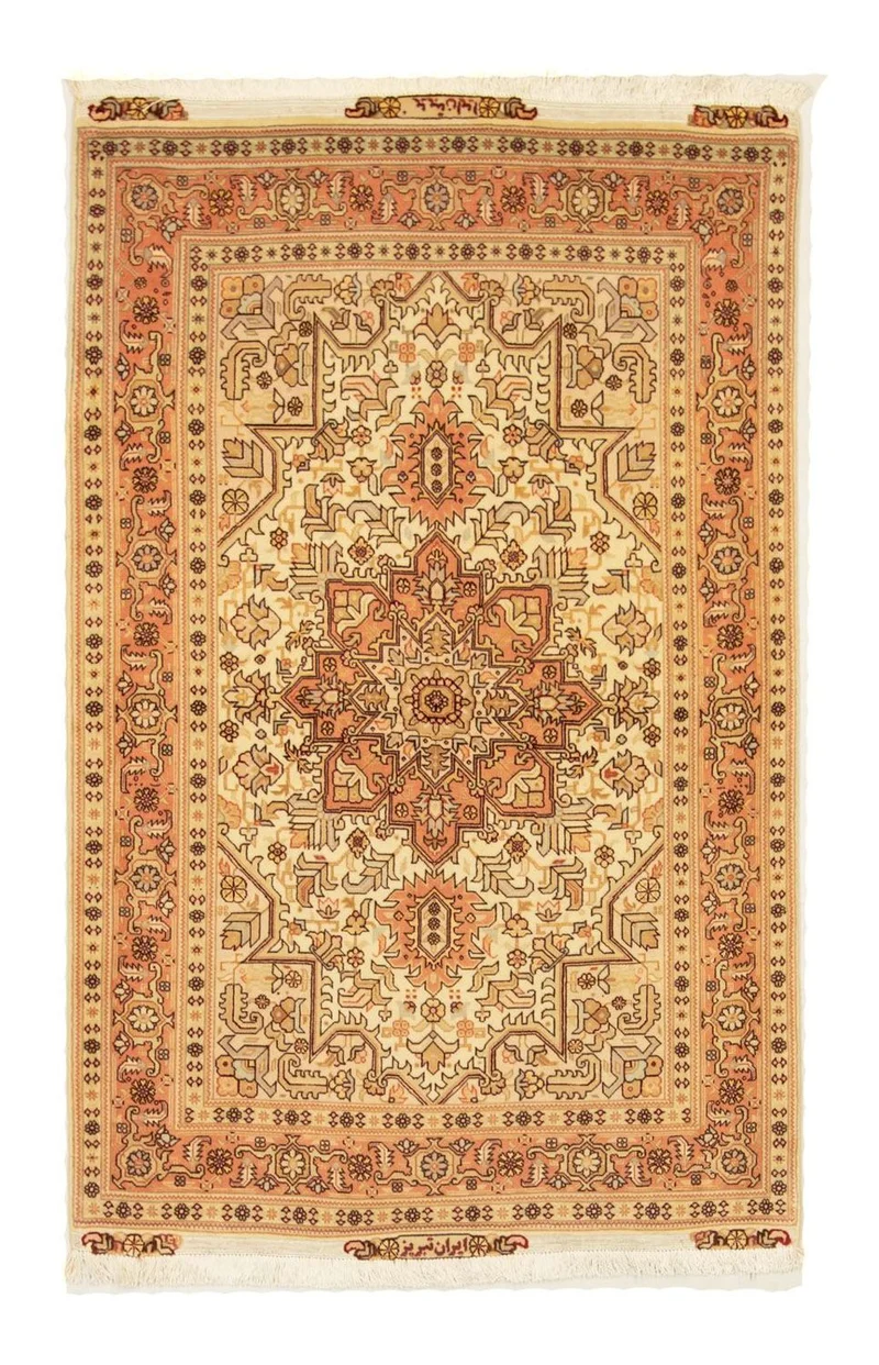 Täbriz - 50 Raj Teppich 103x150cm - Perserteppich - beige