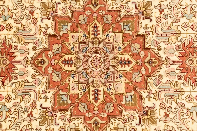 Täbriz - 50 Raj Teppich 103x150cm - Perserteppich - beige