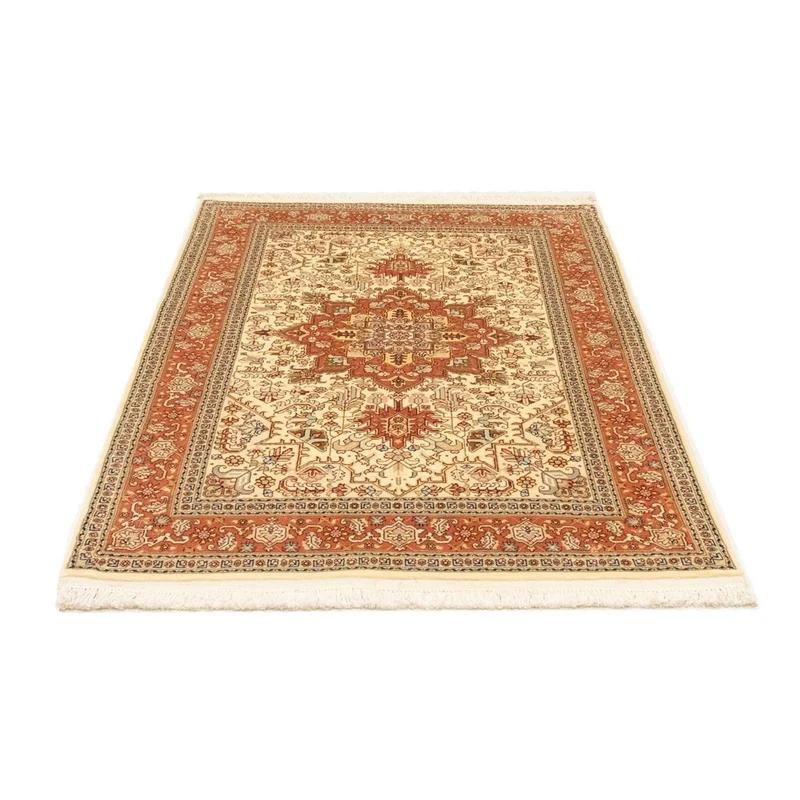 Täbriz - 50 Raj Teppich 103x150cm - Perserteppich - beige