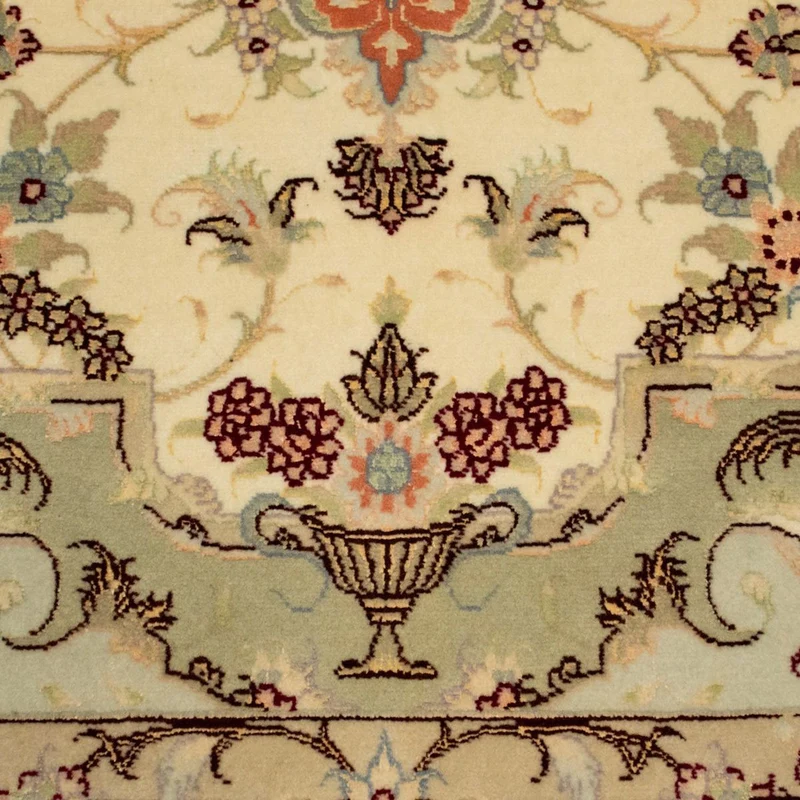 Täbriz - 50 Raj Teppich 100x155cm - Perserteppich - beige