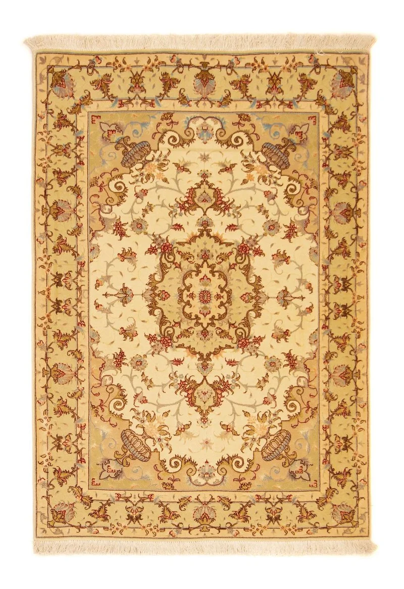 Täbriz - 50 Raj Teppich 103x148cm - Perserteppich - beige