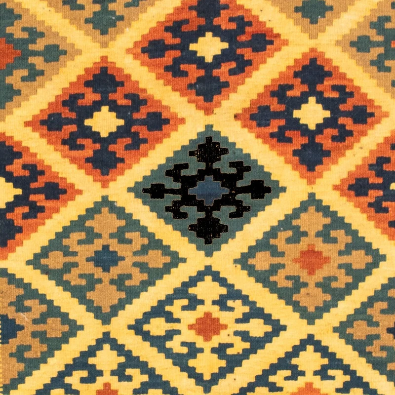 Kelim Teppich - Oriental 95 x 102 cm - gelb