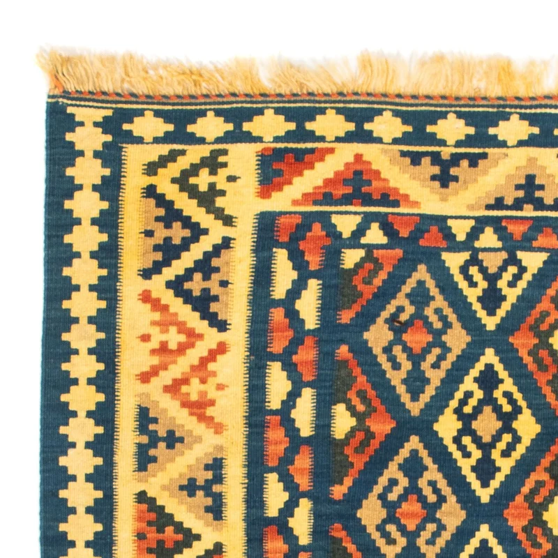 Kelim Fars Teppich 100x107cm - dunkelblau