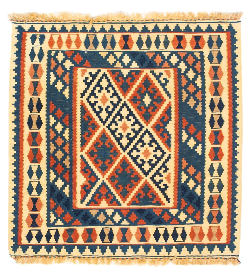 Kelim Fars Teppich 100x106cm - mehrfarbig