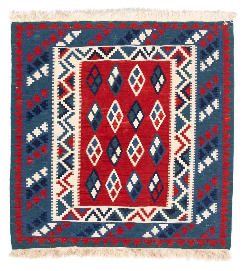 Kelim Fars Teppich 100x104cm - dunkelblau