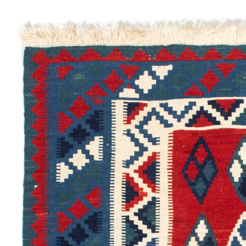 Kelim Fars Teppich 100x104cm - dunkelblau