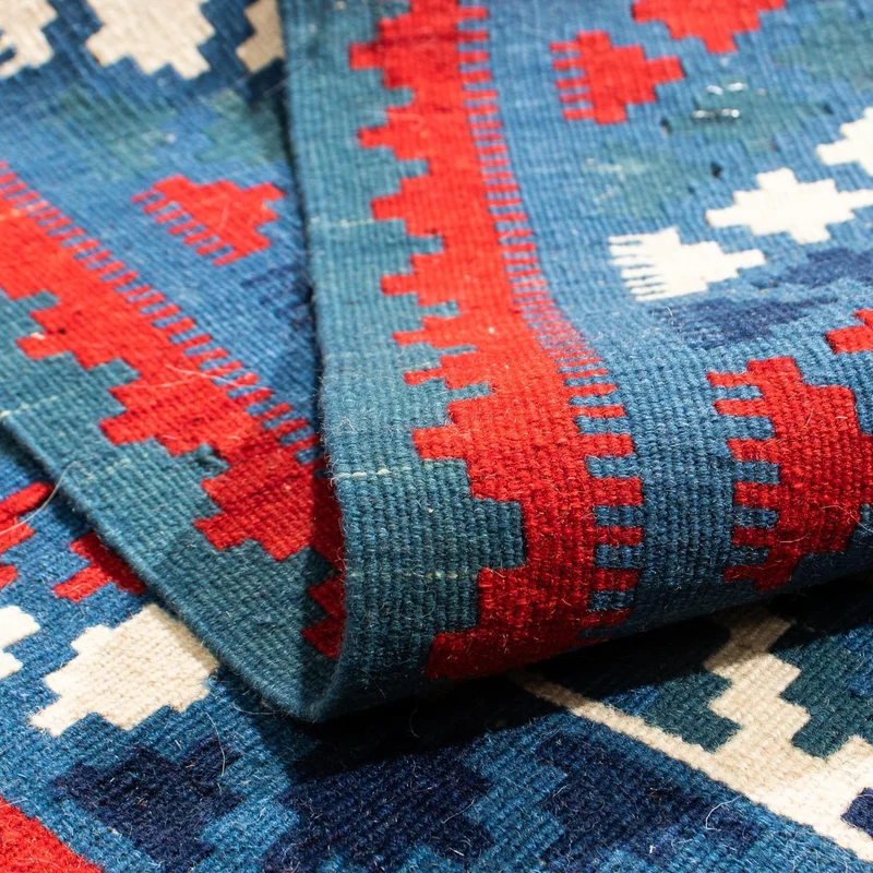 Kelim Fars Teppich 100x104cm - dunkelblau