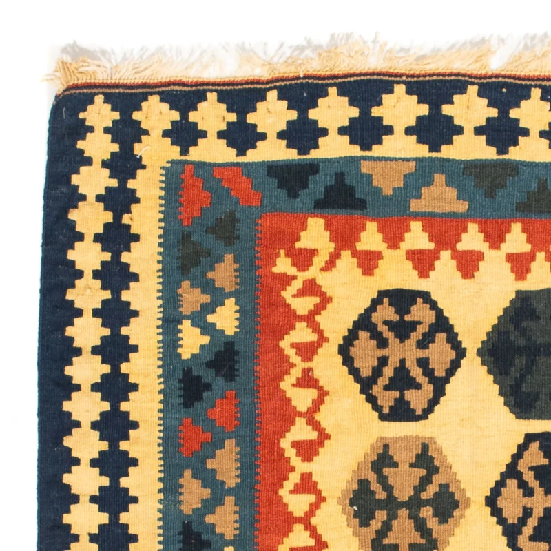 Kelim Fars Teppich 100x103cm - dunkelblau