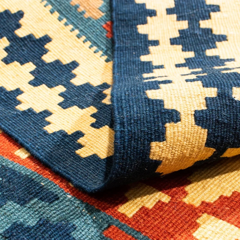Kelim Fars Teppich 100x103cm - dunkelblau