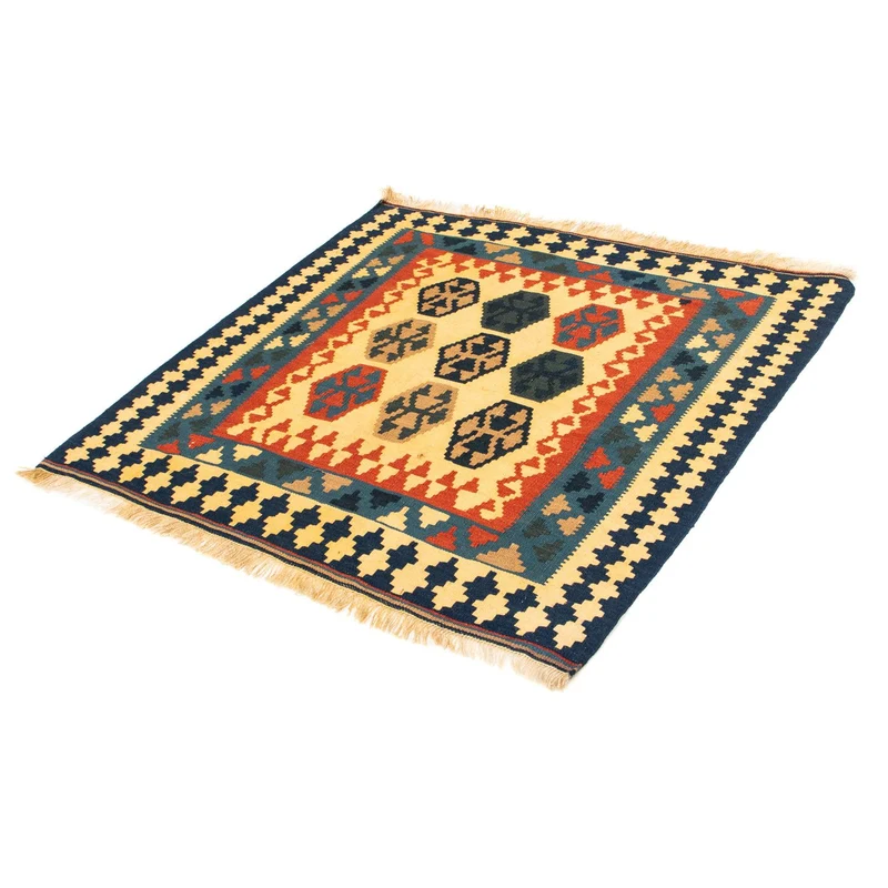 Kelim Fars Teppich 100x103cm - dunkelblau