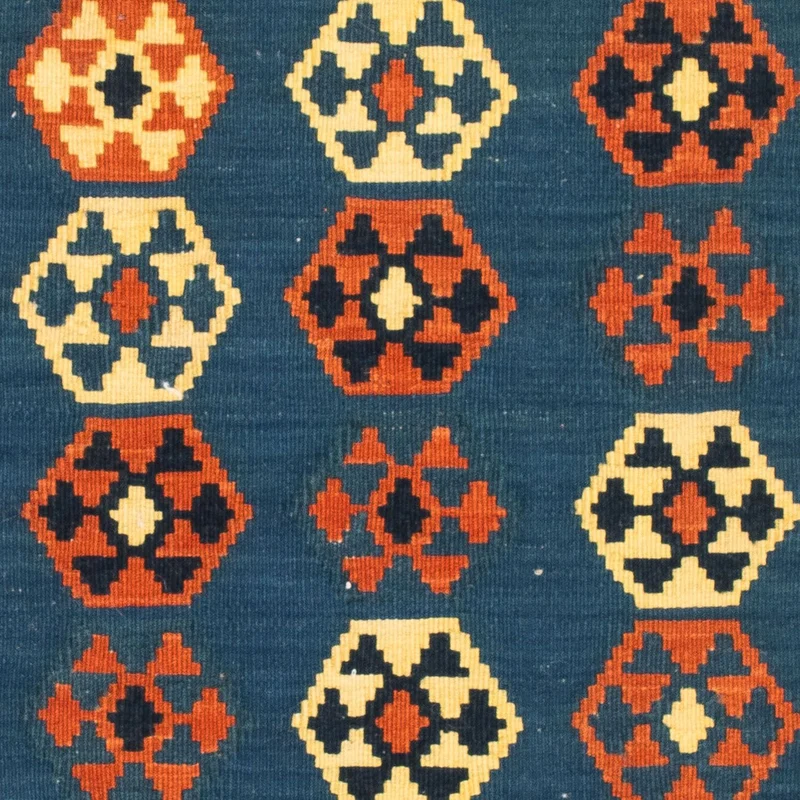 Kelim Teppich - Oriental 103 x 105 cm - dunkelblau