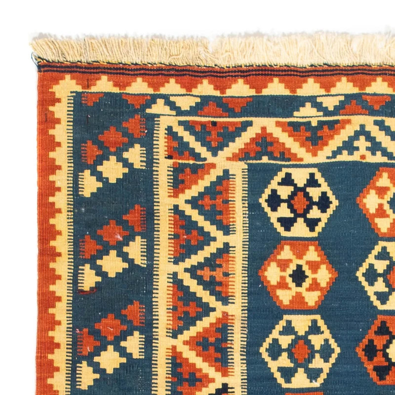 Kelim Teppich - Oriental 103 x 105 cm - dunkelblau