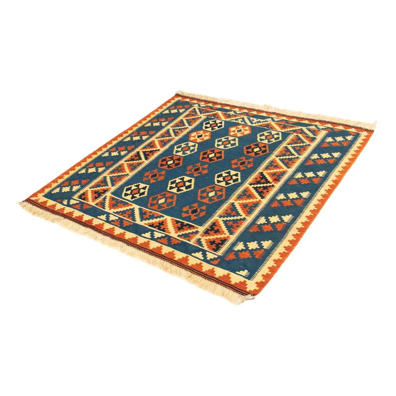 Kelim Teppich - Oriental 103 x 105 cm - dunkelblau