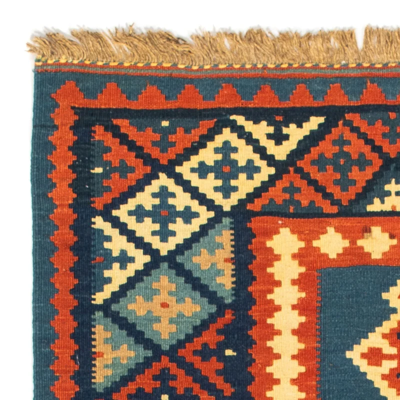 Kelim Fars Teppich 100x100cm - dunkelblau