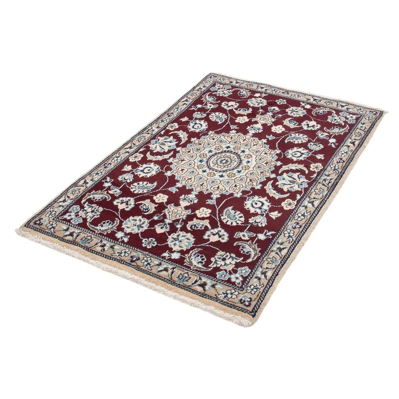 Nain Teppich 88x135cm - Perserteppich - dunkelrot