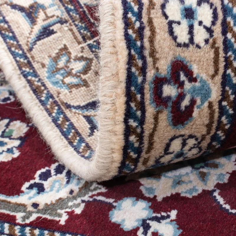 Nain Teppich 88x135cm - Perserteppich - dunkelrot