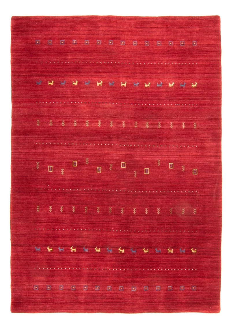 Loribaft Loom Teppich 170x240cm - Wollteppich - dunkelrot