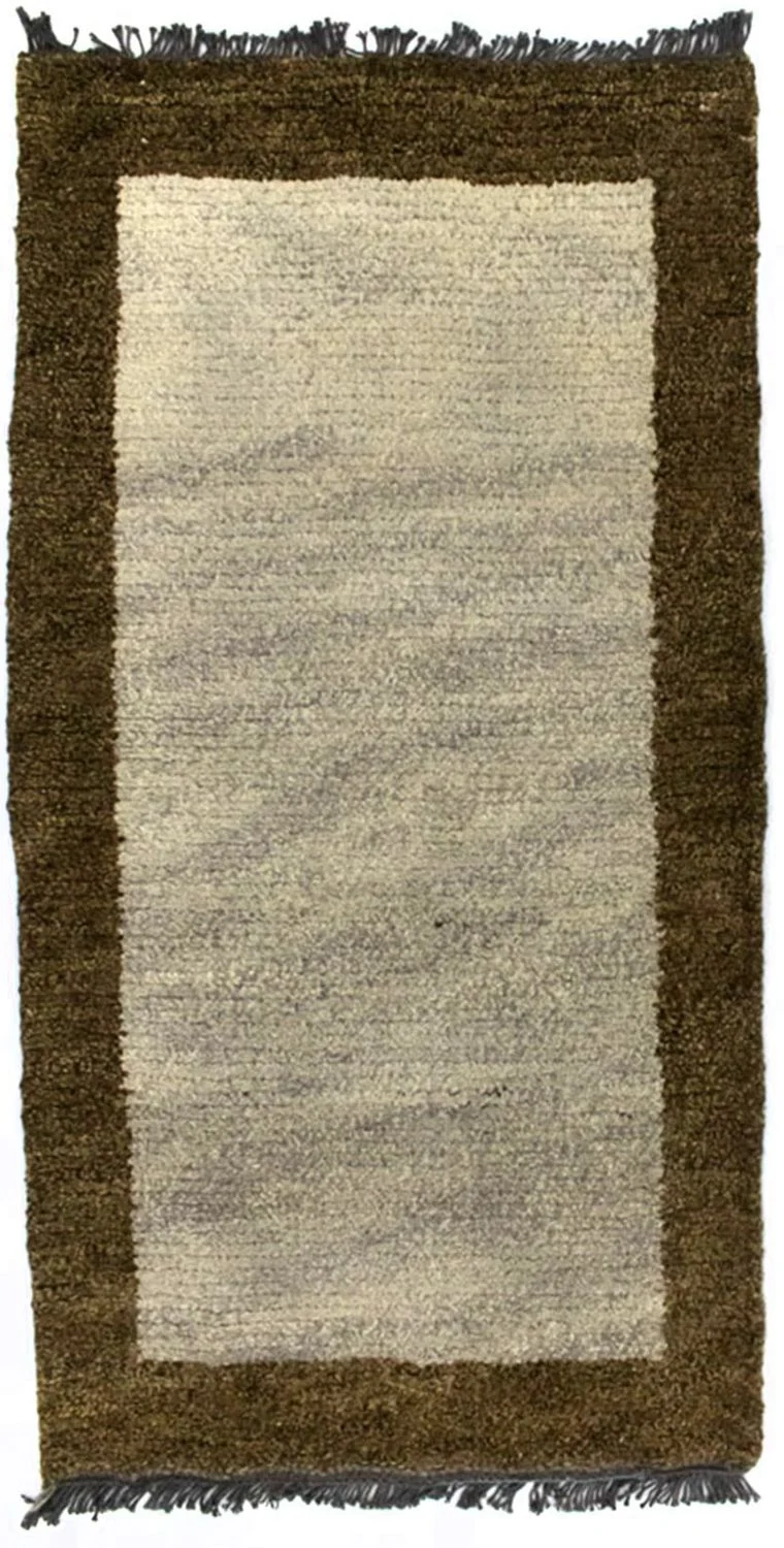 Nepal Teppich 70x140cm - Wollteppich - beige