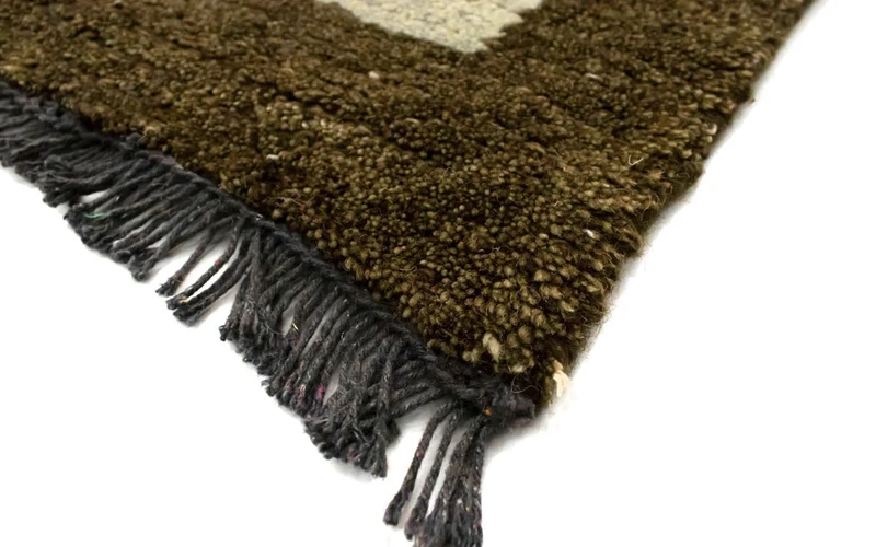 Nepal Teppich 70x140cm - Wollteppich - beige