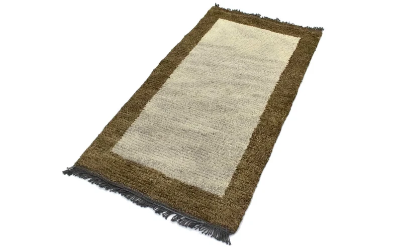 Nepal Teppich 70x140cm - Wollteppich - beige