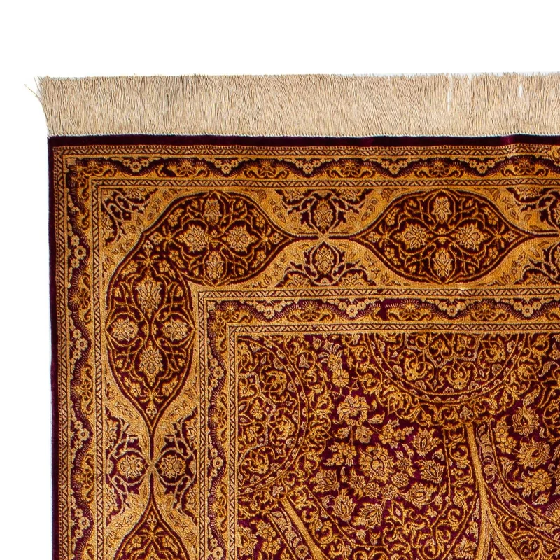 Ghom - Seide Teppich 132x216cm - Perserteppich - dunkelblau