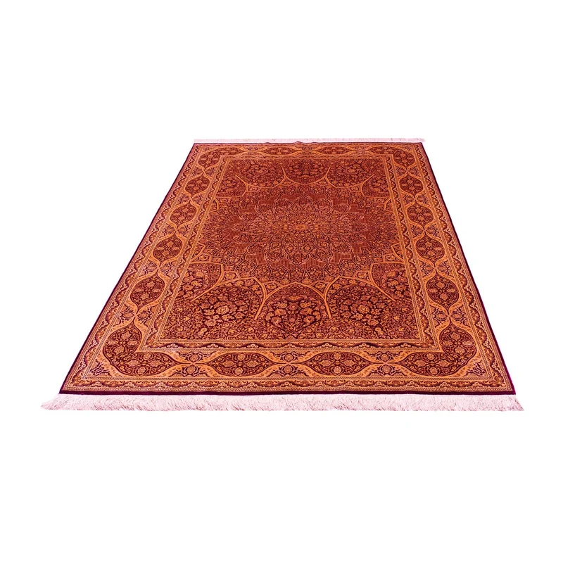 Ghom - Seide Teppich 132x216cm - Perserteppich - dunkelblau