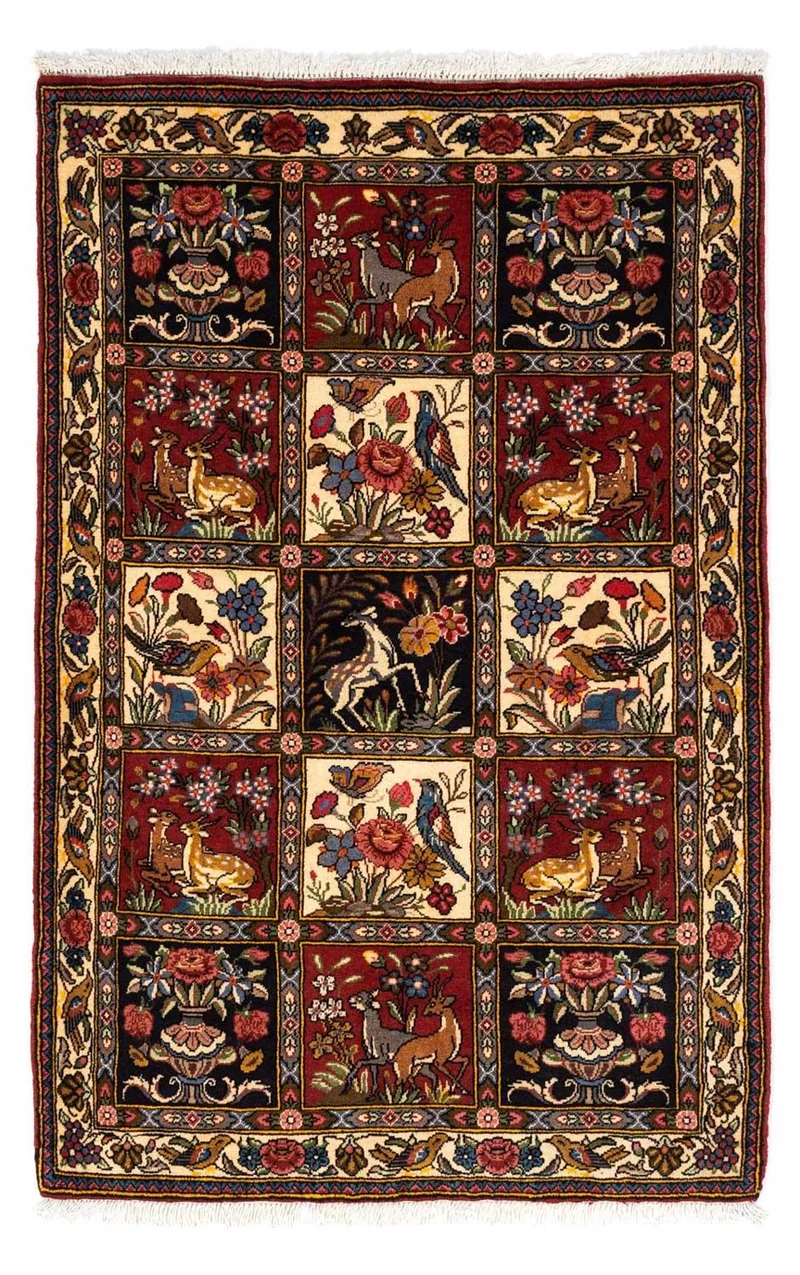 Bachtiar Teppich 107x162cm - Perserteppich - dunkelrot
