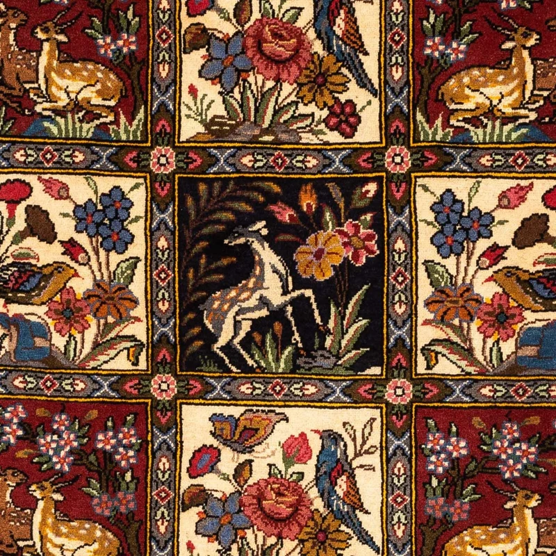 Bachtiar Teppich 107x162cm - Perserteppich - dunkelrot