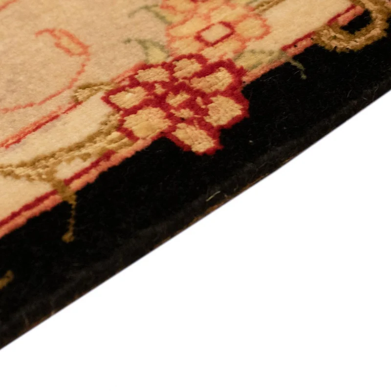 Täbriz - 50 Raj Teppich 101x152cm - Perserteppich - schwarz